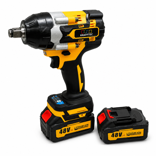 Гайковерт Krafftec PRO 1500 Нм 48V желтый &mdash; профессиональная мощность для любых креплений 2345678197 фото