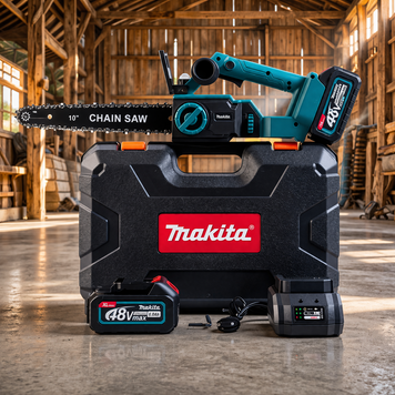 Акумуляторна безщіткова пила Makita (48V,6 Ah) Ланцюгова електропила Макіта із шиною | Ультралегкий і компактний корпус - комфорт навіть у разі тривалої роботи | Безключова система натягування ланцюга - швидко, зручно та надійно, Гарантія 3 роки 12369-1 фото