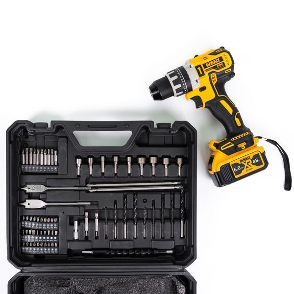 Потужний безщітковий шуруповерт DeWalt 48V 6Ah з великим набором | Оригінальний товар | Офіційна гарантія виробника | Швидка доставка по Україні | Професійний інструмент для дому та бізнесу | Товар в наявності на складі, Гарантія 3 роки 123135-1 фото
