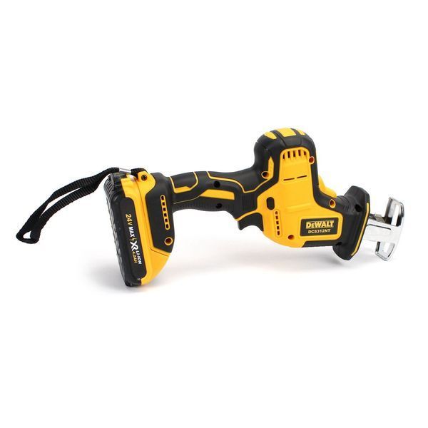 Акумуляторна сабельна пила DeWalt (24V, 4AH) АКБ ножівка Деволт | Тип пили: Cабельна | Живлення: Акумулятор | Кількість ходів на холостому ході: 3300 об/хв. | Глибина пропилу у дереві: 200 мм | Глибина пропила в металі: 100 мм, Гарантия 3 года eb-1180-1 фото
