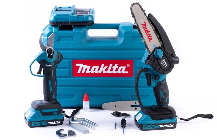 Акумуляторний набір 2в1 Makita 36V Секатор + Мініпила Безщітковий АКБ інструмент Макіта 12347 фото