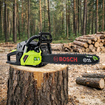 Потужна Бензопила BOSCH із шиною 45 см ( 6,3 кВт 52 см3) Бензинова ланцюгова пила Бош для саду дров | Об'єм паливного бака: 550 мл | Тип двигуна: одноциліндровий 2-тактний | Рівень потужності звуку - 110 дБ (А) | Старт: ручний, Гарантія 3 роки 51055-2 фото