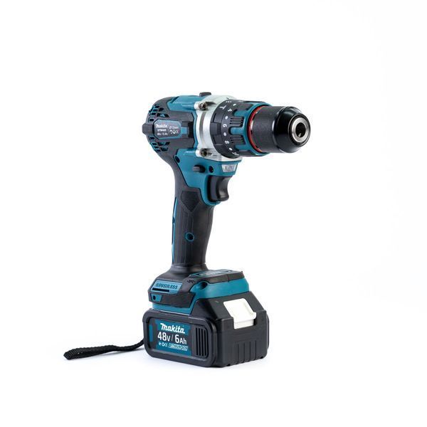 Набір 5в1 Makita 48V &mdash; 3 шт АКБ (Шуруповерт Болгарка, Гайковерт, Перфоратор, Ліхтар) Набір АКБ Макіта | Зусилля затягування (крутний момент), макс: 95 Nm | Діаметр свердління: дерево - 55 мм, сталь - 16 мм, бетон -18 мм, Гарантія 3 роки 12334-2 фото