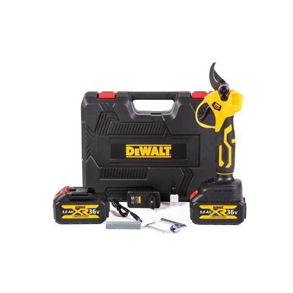 Аккумуляторный секатор DeWalt садовые ножницы 36V 5Ah 30 мм бесщеточный с 2 АКБ | Оригинальный товар | Официальная гарантия производителя | Быстрая доставка по Украине | Профессиональный инструмент для дома и бизнеса, Гарантия 3 года 123159-1 фото