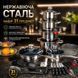 Набор посуды Z.E.P.line 31 предмет &mdash; нержавеющая сталь, 9-слойное дно, сковорода и крышки с термометрами &mdash; 31 предмет из нержавеющей стали с 9-слойным дном, сковородой и крышками с термометрами; подходит для газовых, электрических и  ZP076 фото 2