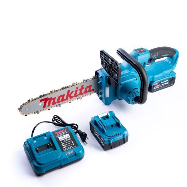 Безщіткова акумуляторна пила Makita (36V, 6 AH) Макіта 30 см з безключовим натягуванням і автоматичним змащуванням ланцюга | Тип: побутова | Номінальна напруга: 36В | Місткість АКБ: 6.0 Ач | Довжина шини: 30 см | Шаг цепи: 3/8", Гарантия 3 года eb-1057-1 фото