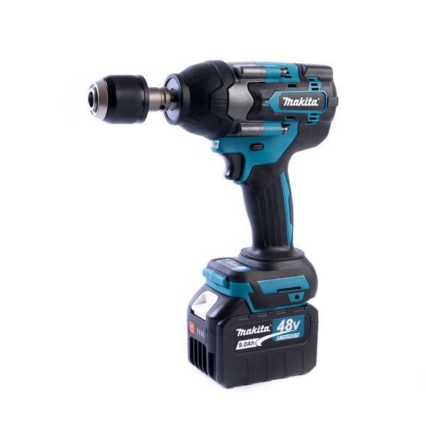 Акумуляторний безщітковий ударний гайковерт Makita 800Hm (48V,9Ah) з набором головок Макіта | Потужність: 48В | Ємність АКБ: 9.0Ah | Число обертів: 0-3000 об/хв | Число ударів: 0-2700 уд./хв | Тип двигуна: безщітковий | Реверс: є, Гарантия 3 года eb-1147-1 фото