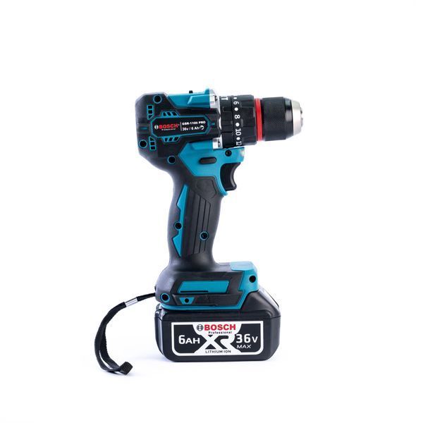 Аккумуляторный ударный бесщеточный шуруповерт Bosch PRO (36V, 6Ah) Дрель-Шуруповерт Бош с набором | Мощность: - 36В | Тип двигателя: бесщеточный | Число оборотов: - 0-1300/3300 об/мин | Количество ударов - 29500 уд/мин, Гарантия 3 года 12326-1 фото