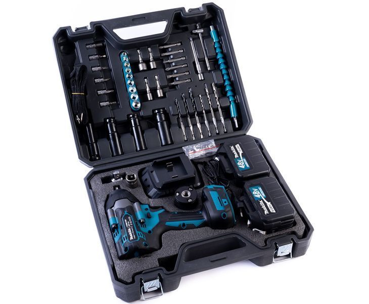 Акумуляторний безщітковий ударний гайковерт Makita 800Hm (48V,9Ah) з набором головок Макіта | Потужність: 48В | Ємність АКБ: 9.0Ah | Число обертів: 0-3000 об/хв | Число ударів: 0-2700 уд./хв | Тип двигуна: безщітковий | Реверс: є, Гарантия 3 года eb-1147-1 фото
