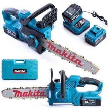 Безщіткова акумуляторна пила Makita (36V, 6 AH) Макіта 30 см з безключовим натягуванням і автоматичним змащуванням ланцюга | Об'єм оливного бака: 150 мл | Тип оливного насоса: автоматичний | Безключове регулювання натягу ланцюга: є, Гарантія 3 роки eb-1057-2 фото