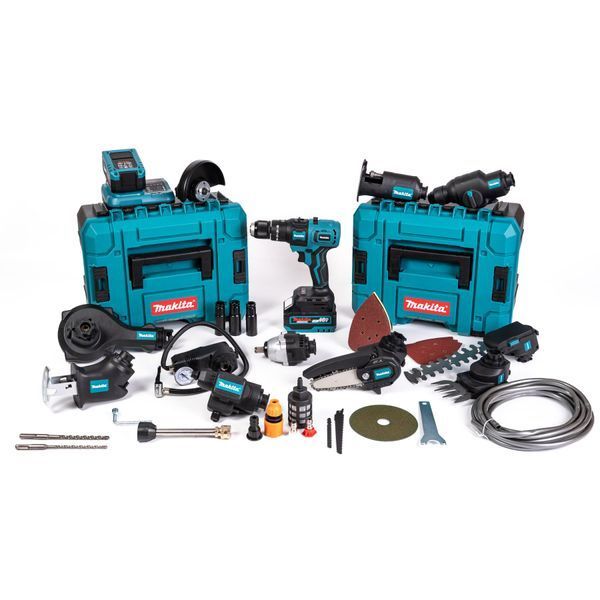 Мультитул акумуляторний багатофункціональний набір Makita 13в1 48V 6Ah з 2 кейсами 123164 фото