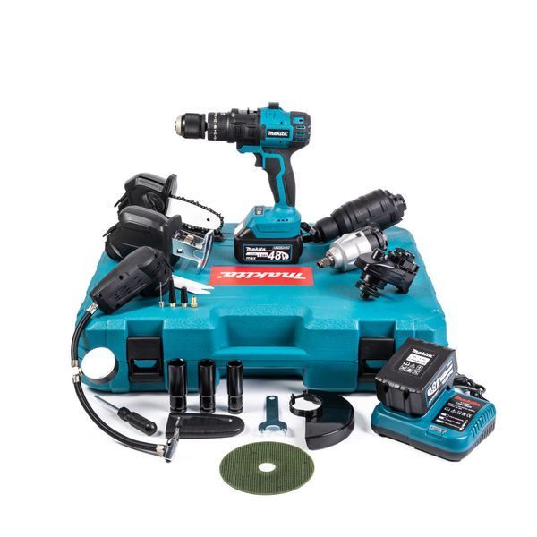 Мультитул аккумуляторный многофункциональный набор Makita 7в1 48V 6Ah с кейсом и 2 АКБ 123157 фото