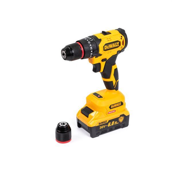 Акумуляторний безщітковий ударний шуруповерт DeWalt 36V 6Ah з насадками, патрон 10 мм | Офіційна гарантія виробника | Швидка доставка по Україні | Професійний інструмент для дому та бізнесу | Товар в наявності на складі, Гарантія 3 роки 123134-2 фото