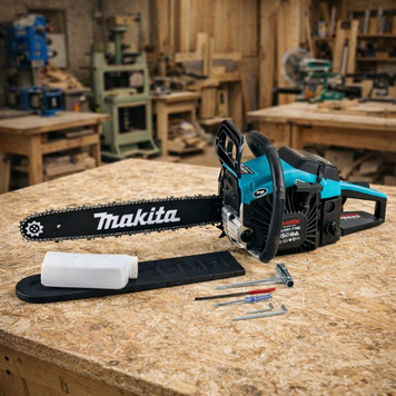 Бензинова ланцюгова пила Makita (4,9 кВт із шиною 45 см) Потужна бензопила Макіта для дров | Двигун потужністю 4,9 кВт зі збільшеним моторесурсом | Посилена поршнева група з експлуатаційним терміном до 5 років | Перевірена якість, Гарантія 3 роки 1239-1 фото