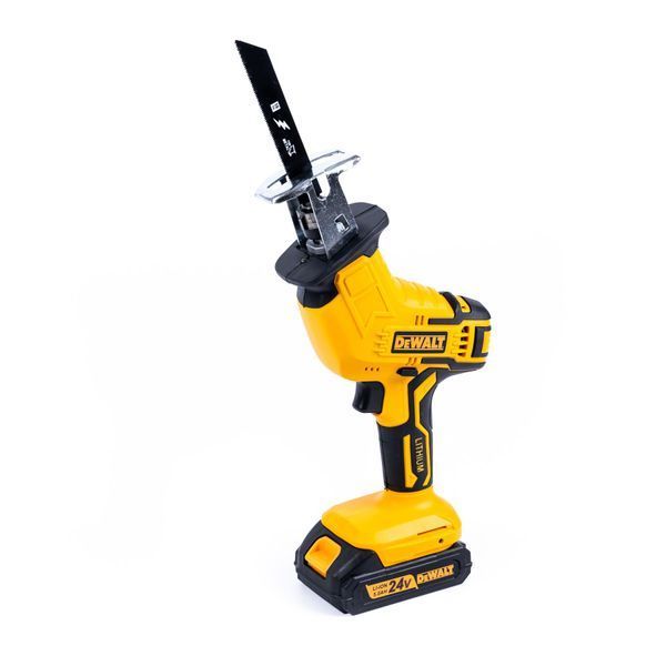 Акумуляторна шабельна пила DeWalt  (24V, 5 Ah) АКБ електроножівка Деволт для дерева та металу 123111 фото
