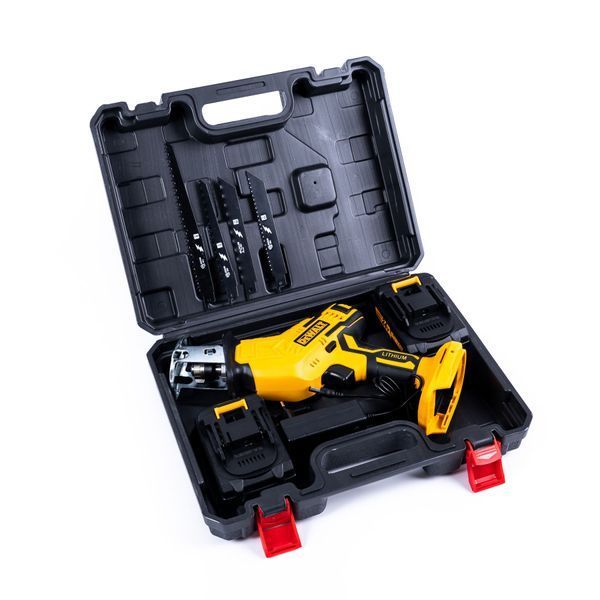 Акумуляторна шабельна пила DeWalt  (24V, 5 Ah) АКБ електроножівка Деволт для дерева та металу 123111 фото